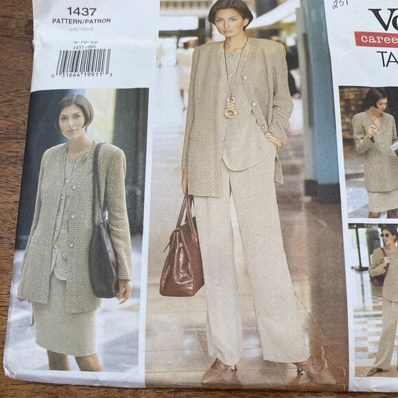 Vogue Sewing Pattern 1437 Tamotsu 1994 Designer Career Wardrobe Sizes 8 - 12 - Picture 2 of 6